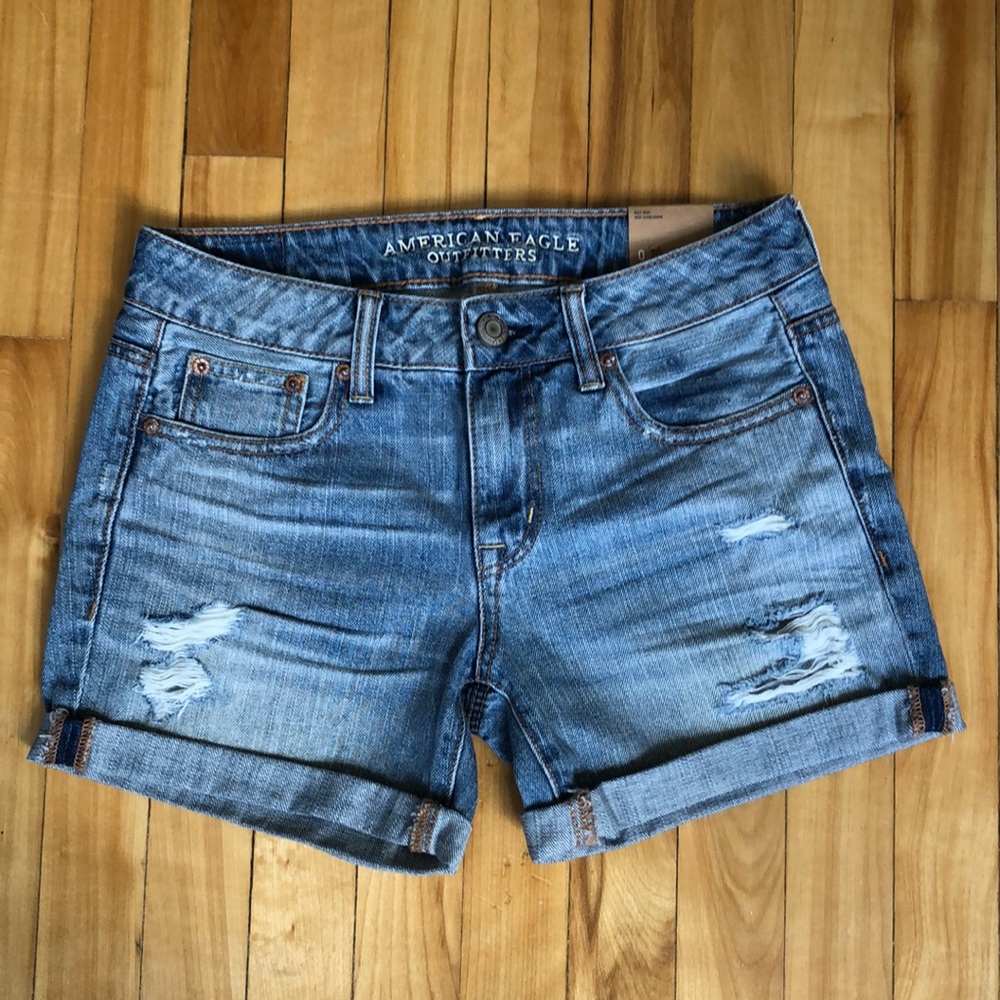 American Eagle Boy Midi Denim Shorts